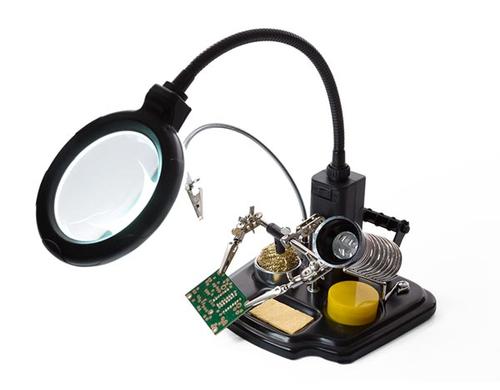 Velleman VTHHSC Dritte Hand mit Lupe mit Lupe, Vergrösserung x 3