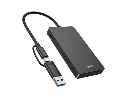 onit USB-C/A Multi-Kartenleser schwarz, 3 Slots, 5Gbps
