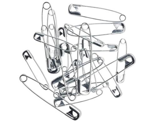 Glorex Sicherheitsnadeln div Grössen Silber, 24 Stück