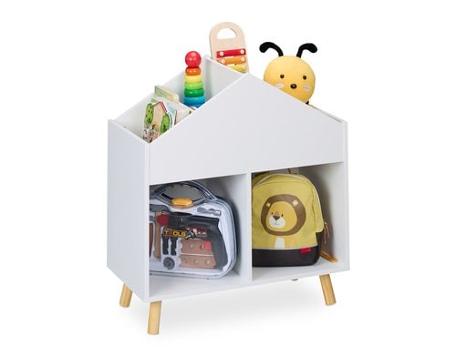 relaxdays Kinderregal Haus MDF, Kiefernholz, China