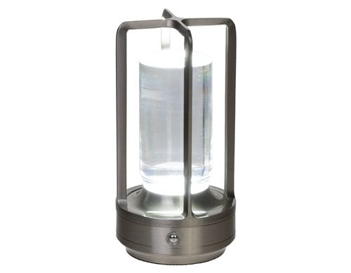 COCON Tischleuchte Lantern silver F02720 D9XH18CM, 1800mAh dimmbar
