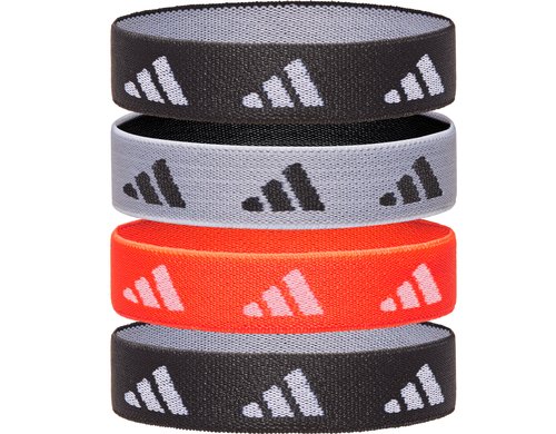 Hair Ties Black, White, Solar Red