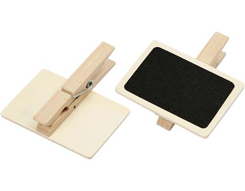 Creativ Company Mini Kreidetafel mit Klammern, 6.8x4.7cm, 100 Stück