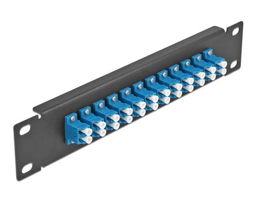 Delock 10Patchpanel Duplex 12Port LC Singlemode,1HE,Blau-Schwarz,254x44x10mm