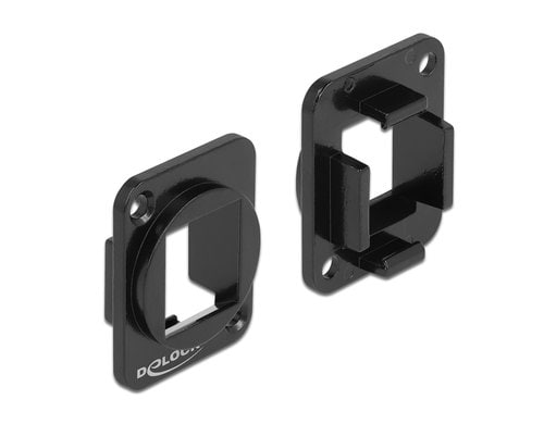 Delock Keystone Halterung 1 Port für D-Typ Metall, schwarz