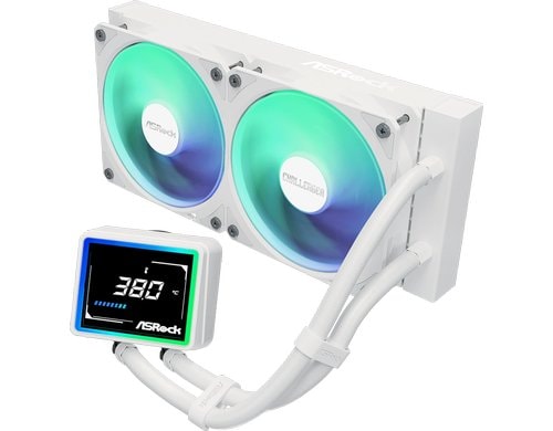 ASRock Challenger White 240 Digital Liquid CPU Cooler, 3.4 Disp., 2x120mm ARGB
