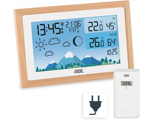 ADE Wetterstation mit Funk-Aussensensor 14.8 x 9.8 x 2.6 cm
