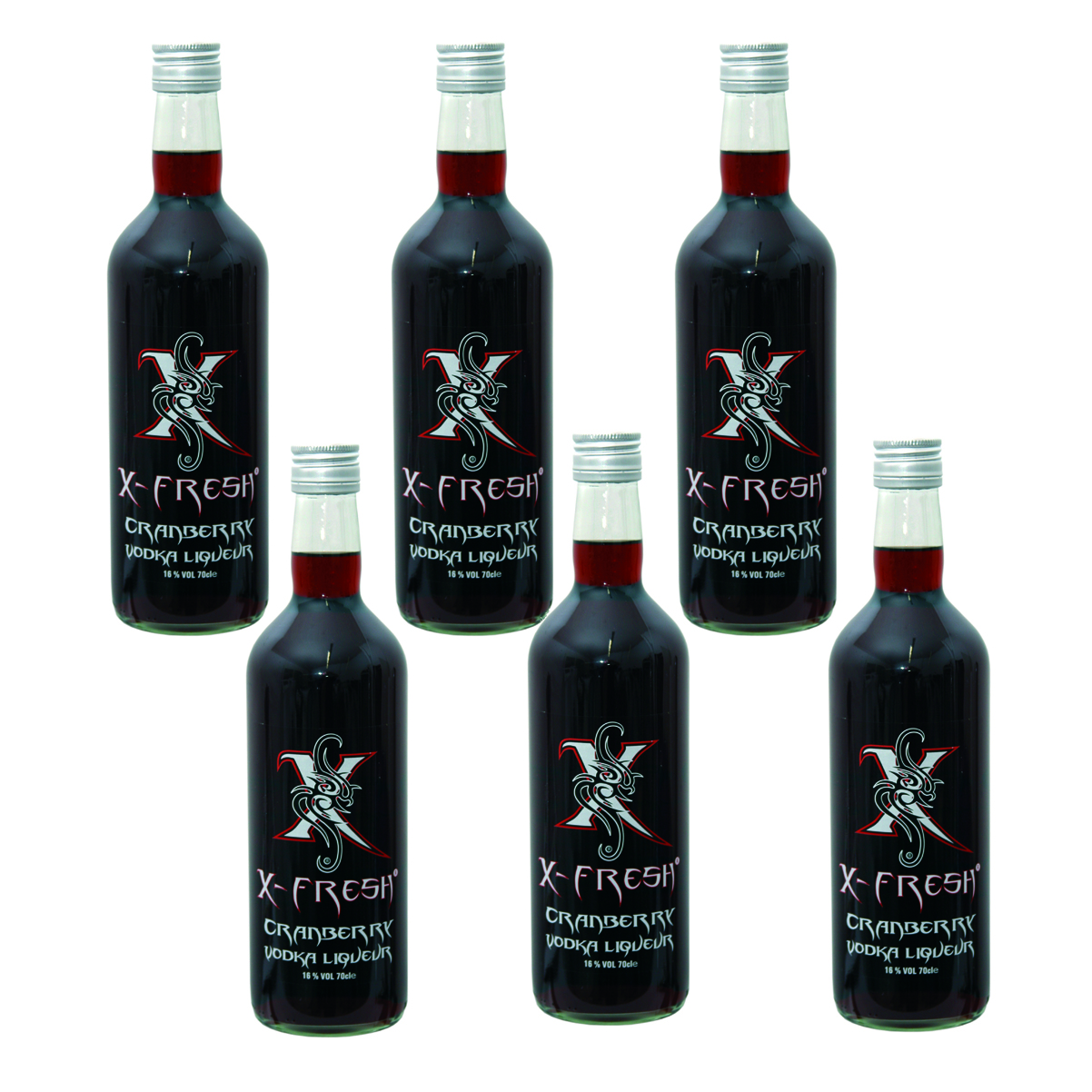 X-Fresh Vodka Cranberry 6 x 0.7 Ltr. (6er Box) 16 Vol. / Verkauf nur ab 18 Jahren / Kein Export