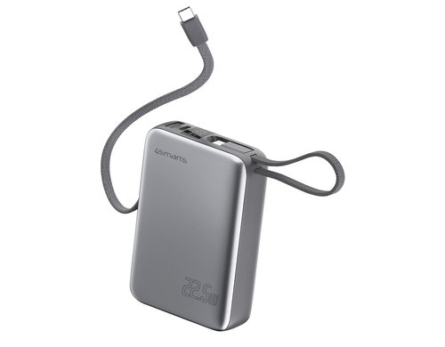 4smarts Powerbank Pocket Dual Cord 20000mAh, 22.5W, integr. Ladekabel, PD3.0