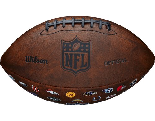 Wilson Football NFL Throwback 32 Team Logo Cat. Silber, Brown