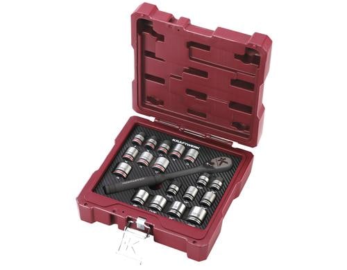 Kraftwerk Steckschlüsselsatz 3/8 Metrisch und Zollmass, 19-tlg.