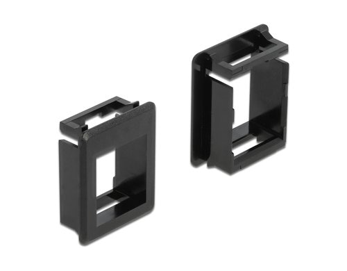 Delock Keystone Halterung 1 Port Kunsfstoff, schwarz, 4 Stück