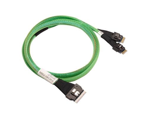 Broadcom SAS Kabel: SFF-8654 -2xSFF-8654 1m, für 2x SlimSAS x4 Backplane