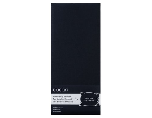 COCON, Kissenbezug Renforcé 100 x 65 cm, Ma 2 Stk., 100x65 cm, dunkelblau
