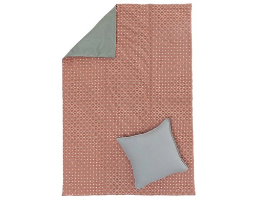 URBANARA Picknickdecke 190x130cm Ankisa terrakotta/weiß/salbeigrün