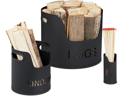 relaxdays Kaminholzkorb 3er Set
