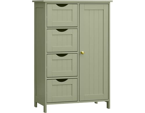 Vasagle Kommode Landhausstil, Grün 55x30x81 cm (LxBxH), Holz