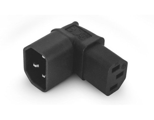 Alpha Elettronica Netzadapter C13 - C14 frontal gewinkelt, C13 Buchse, C14 Stecker