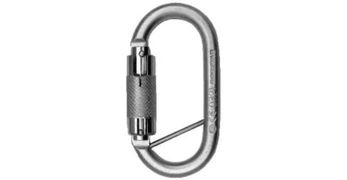 Double Action Karabiner aus Stahl mit Steg