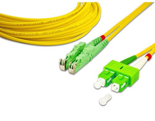 Lightwin LWL Duplex Patchkabel, Singlemode 9/125µm, E2/APC - SC/APC, OS1/OS2, 1.0m