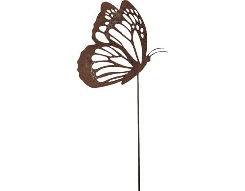 Chalet  Schmetterling Metall auf Stange 22x0.5x57cm rost