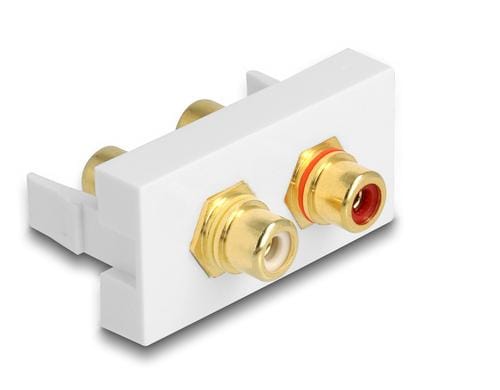 Delock Easy 45 Modul 2xCinch Buchse Farbig rot/weiss, 22.5x45mm