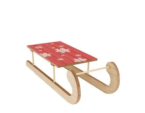 Chalet Deko Schlitten MDF, 28x10x6.9cm