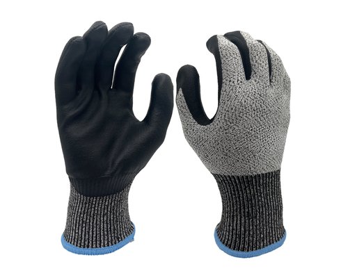 FTM Arbeitshandschuh Grösse 9/L, sz-ws, schnittfest, 12er Set