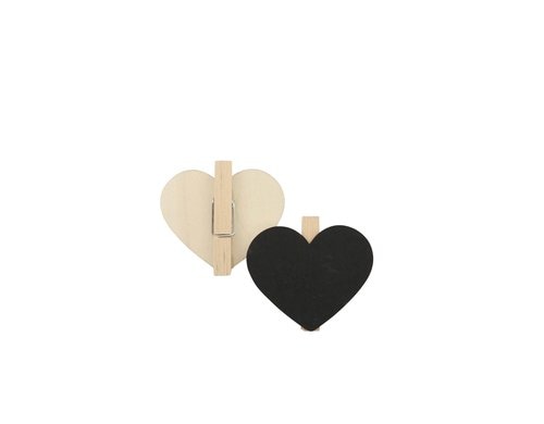Glorex Mini Kreidetafel mit Klammer, Herz, 6 Stk