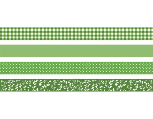 Heyda Washi Tape Colour Code kiwi 4 Rollen im Dispenser mit Abreisskante