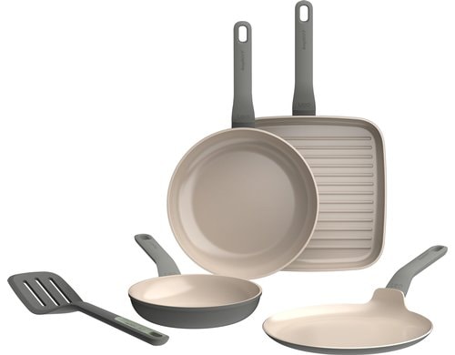 BergHOFF Bratpfannen-Set Leo Balance 5-tgl 4 Pfannen, mit Wender, moonmist