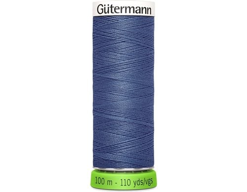 Gütermann Nähfaden rPET, blau Spule 100 m, Nr. 100, 100 % PES recy.