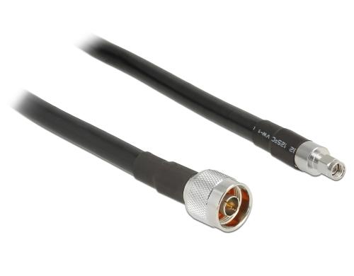 Delock RP-SMA Stecker zu N-Stecker, 5m Low Loss Verlängerungskabel für 2.4 / 5Ghz