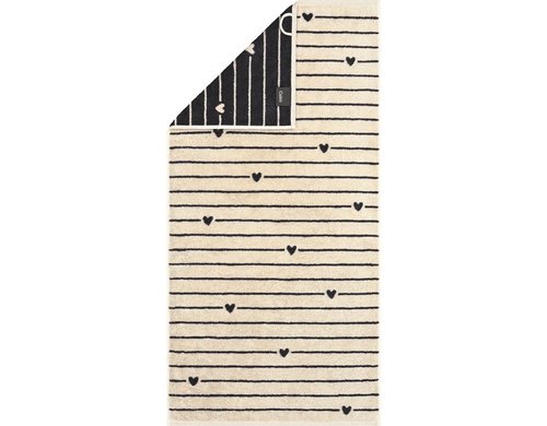 Cawö Duschtuch Heart Beats grau 70 x 140