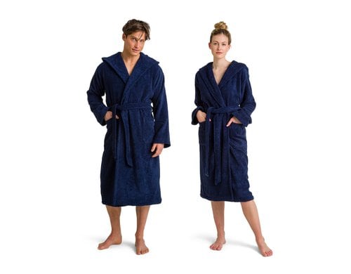 Möve Bademantel Superwuschel L 100% Baumwolle, Blau, Grösse: L