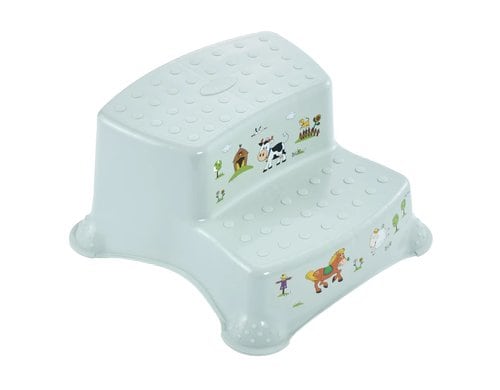 keeeper 2-Stufen Schemel mit Anti-Rutsch Funny Farm, grün