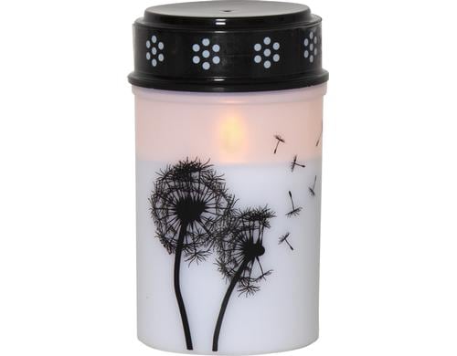 Star Trading LED Grablicht Dandelion Weiss exkl. Batterie 2xC, 12x7cm, Timer 6/18h