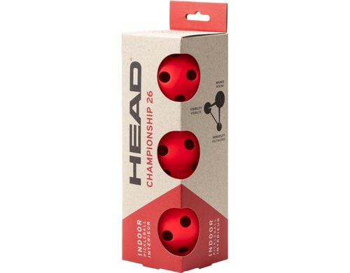 HEAD Pickleball Championship 26 3er-Pack Indoor, rot