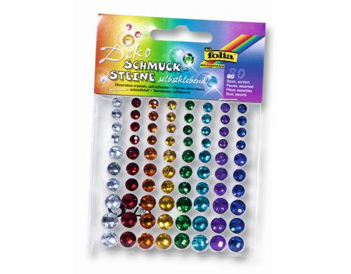 Folia Schmucksteine Rainbow 80 Stück, selbstklebend