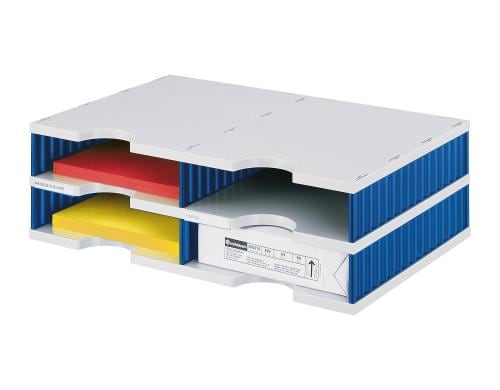 Styrodoc duo Standard-Einheit 4 Fächer blau,hellgrau