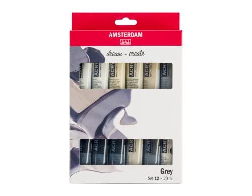 Amsterdam Acrylfarbe Greys 12 Tuben à 20ml