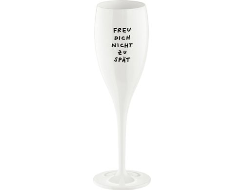 Koziol Sektglas Cheers Freu dich nicht cotton white, 100 ml