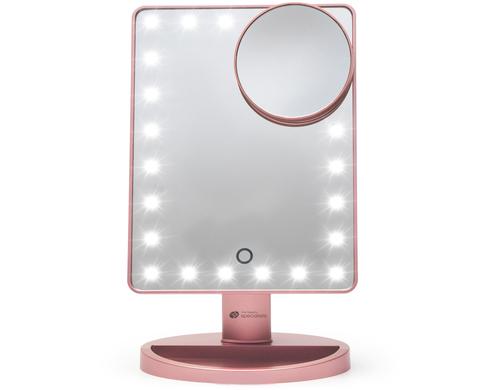 24 LED Touch dimmbarer Kosmetikspiegel 10x Vergrösserung, rosé-gold