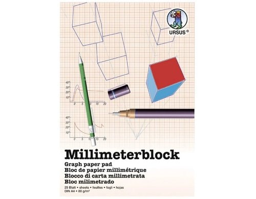 URSUS Millimeterblock 80 g/m², A4, 25 Blatt