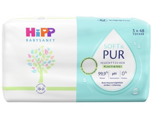 Hipp Babysanft Feuchttücher Soft & Pure / 3x 48 Tücher