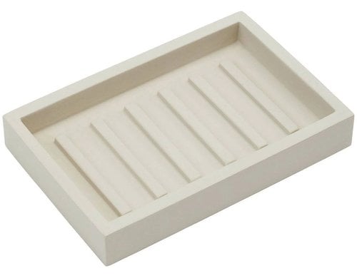 Aquanova Seifenschale Moon, Leinen 9x13x5.2 cm, Polymarmor, Edelstahl