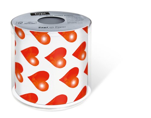 Paper+Design Toiletten-Papier Hearts 0.1x22m, 200 Blatt FSC