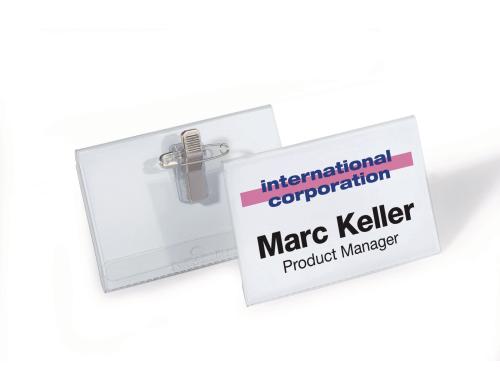 Durable Namensschild m. Kombiklemme 40x75mm Pack à 50 Stück