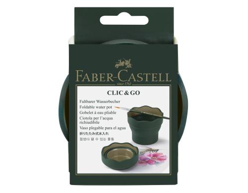 FABER-CASTELL Wasserbecher clic&go zusammenfaltbar, grün/gold