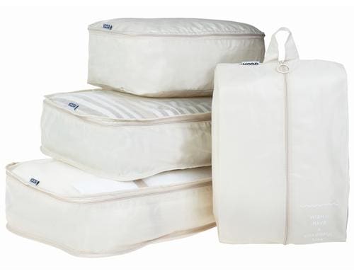 KOOR, Kleiderbeutel Set Reesa, 4-teilig, Be 40x30x12,33x28x12,28x20x12cm,42x28x14cm,kha